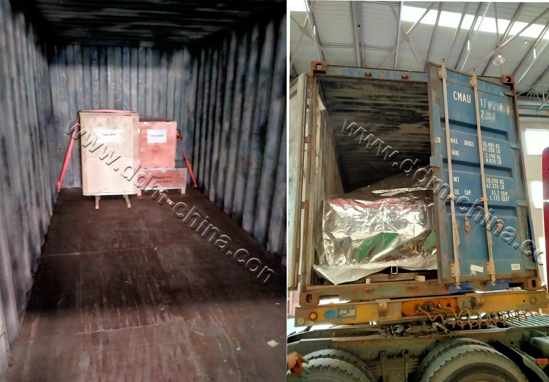 The container loading for DDM-Fiber laser cutting machine 